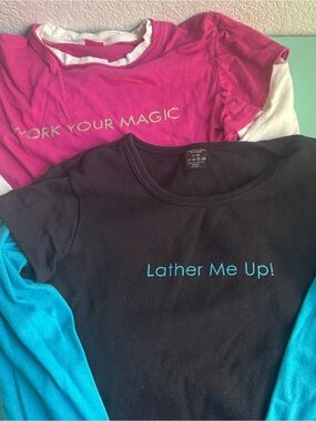 2 Britney Spears Cusious & Fantasy Layered-Look Long Sleeve Tee Shirts L